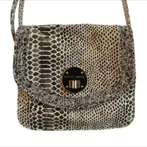 Elliott Lucca Womens Leather Snake Pattern Crossbody Purse